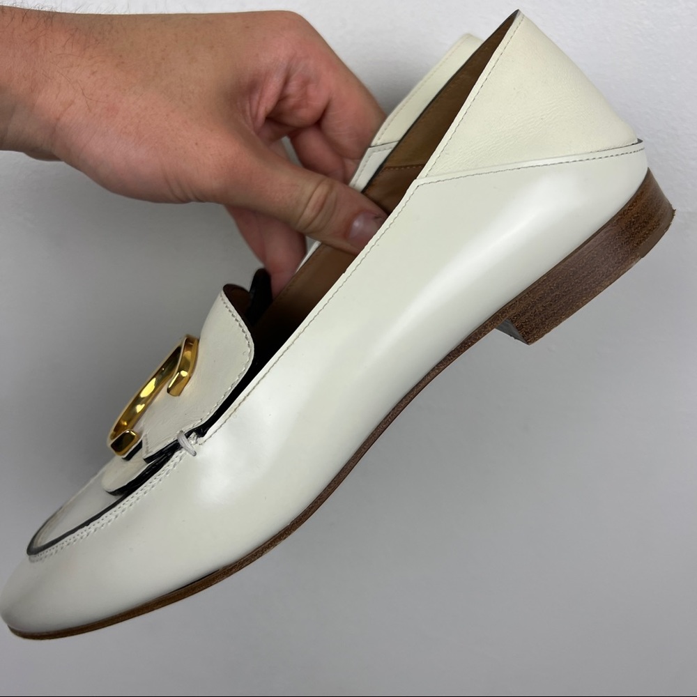 Chloe C Metal Logo Convertible Leather Loafers - Picture 6 of 10